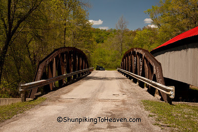 Lunch at Ponn Humpback Covered Bridge, 1874, and Pony Truss Bridge, 2008, Vinton County, Ohio