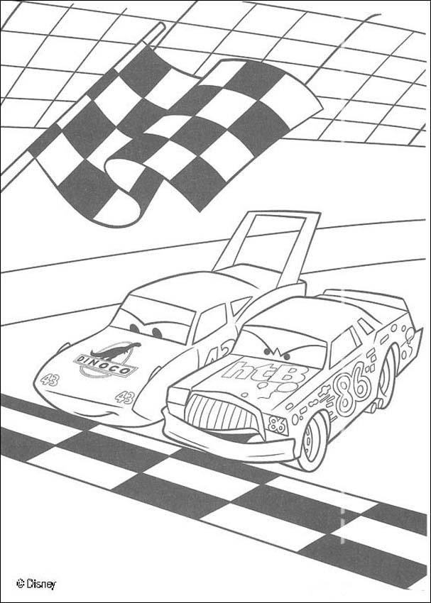 Racing Between Chick Hicks And The King Coloring Pages Hellokidscom