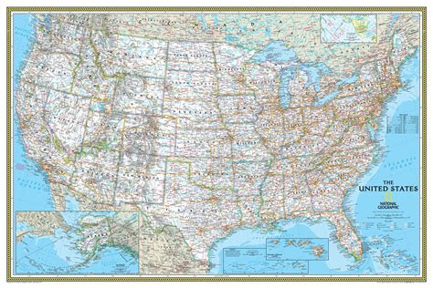 classic usa wall map  national geographicmaps   classic