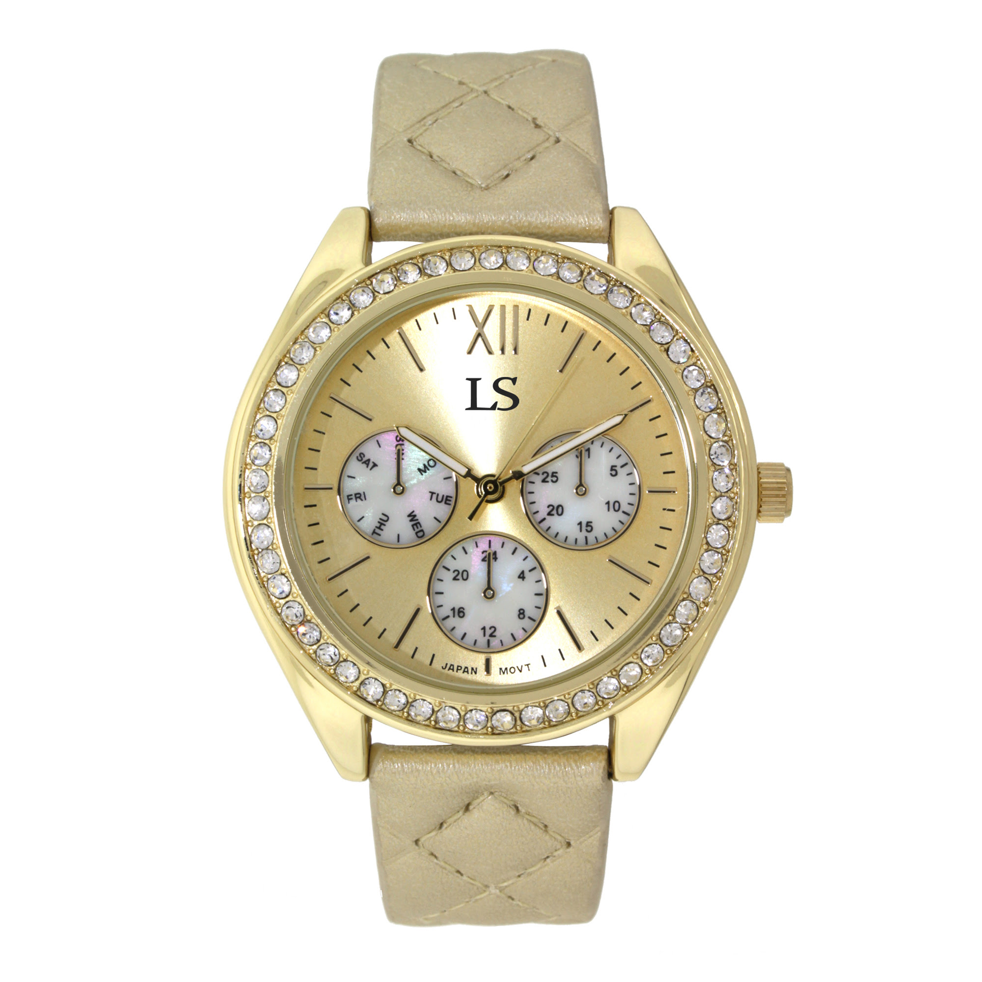 Laura Scott Ladies Gold Strap Watch, Women's
