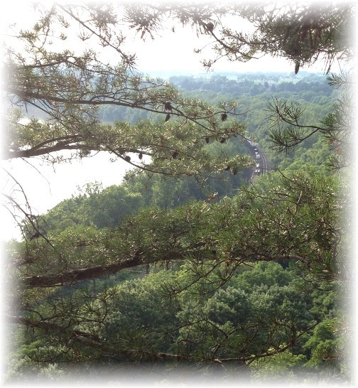 Chiques Rock overlook with train 6/16/14