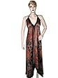 Satin Scarf Maxi Long Dress Caftan Bittersweet Black Free Size