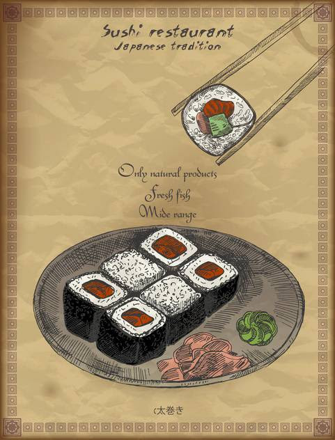 Vintage Poster For Japanese Restaurant Background Free Vintage Poster For Japanese Restaurant Background Free
