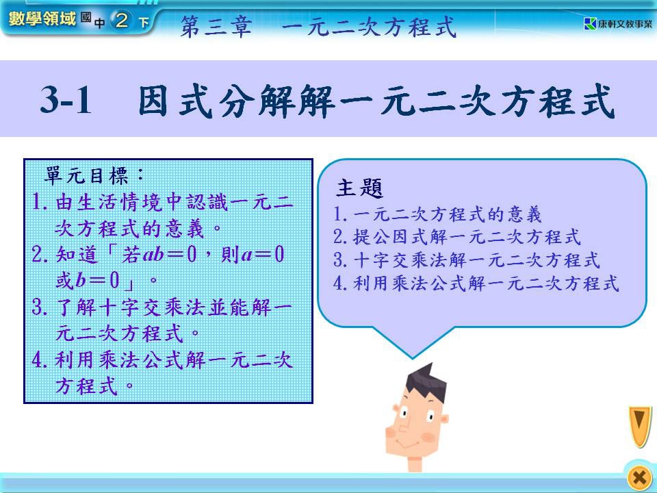 數學第三冊 因式分解解一元二次方程式 教育學習中心 痞客邦