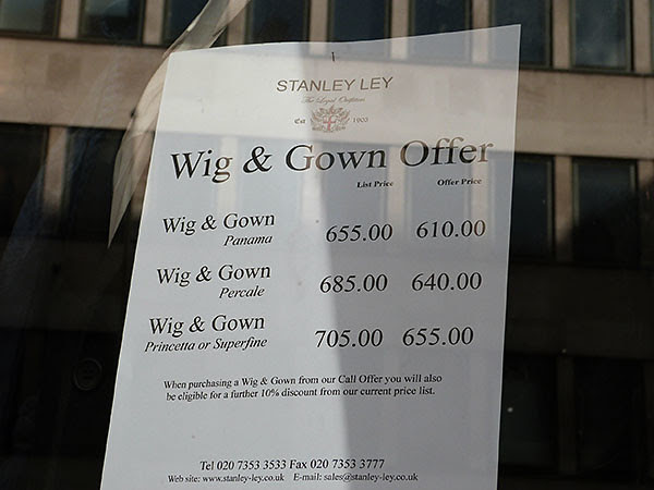 wig and gown