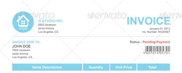 22 Gstudio Clean Invoices Template