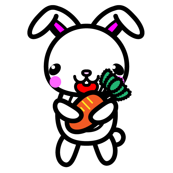 かわいいうさぎとにんじんの無料イラスト 商用フリー オイデ43