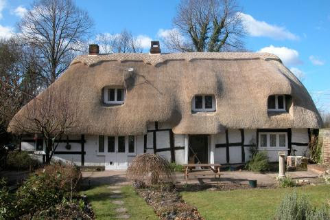 Cute thatched cottage (36K)