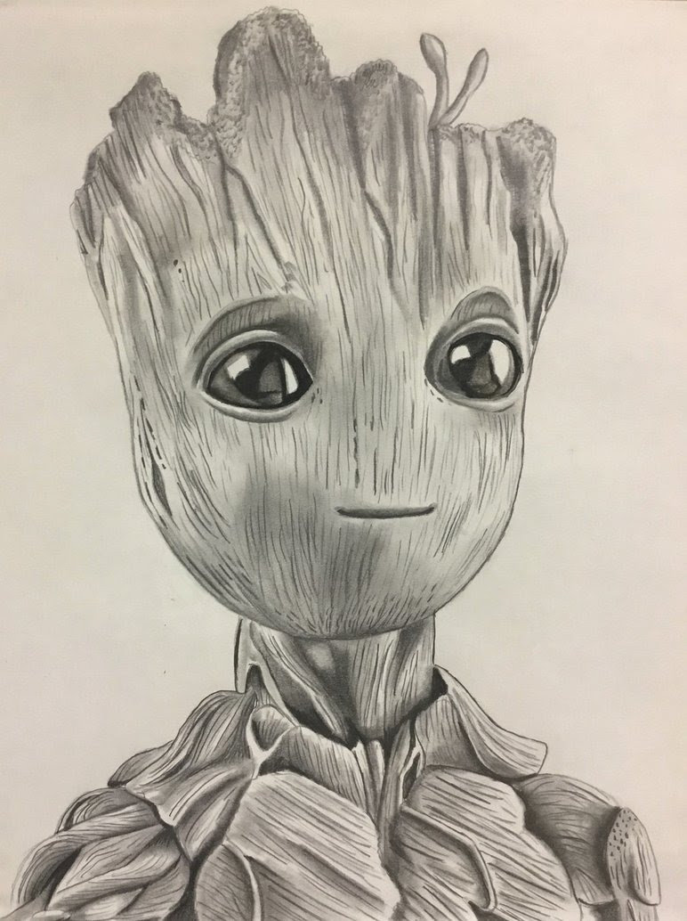 Groot Beautiful Image Drawing Drawing Skill