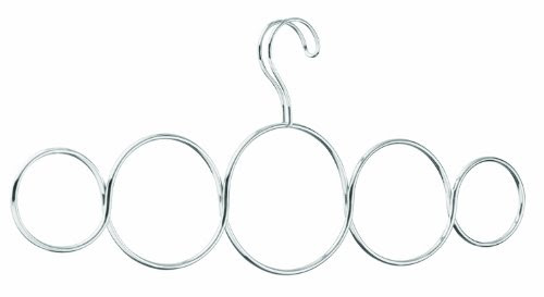 InterDesign Classico Over-the-Rack 5-Loop Scarf Holder, Chrome