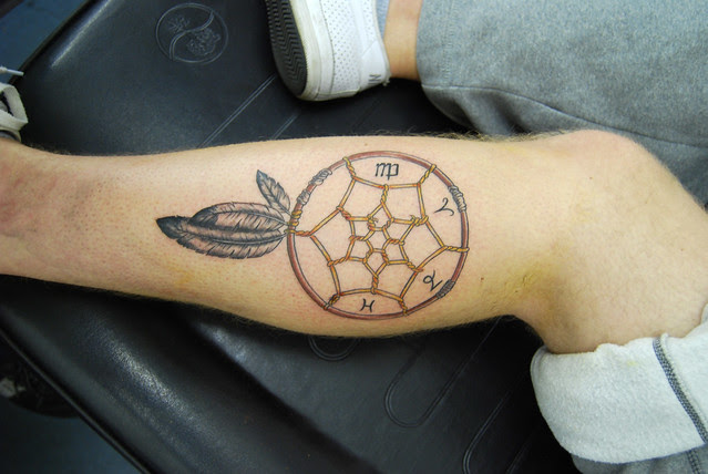 dreamcatcher tattoo. Tattooed by Johnny at;. The Tattoo Studio