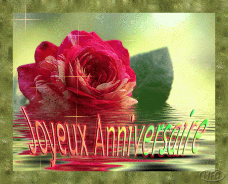 Anniversaire Rose Rouge Scintillante