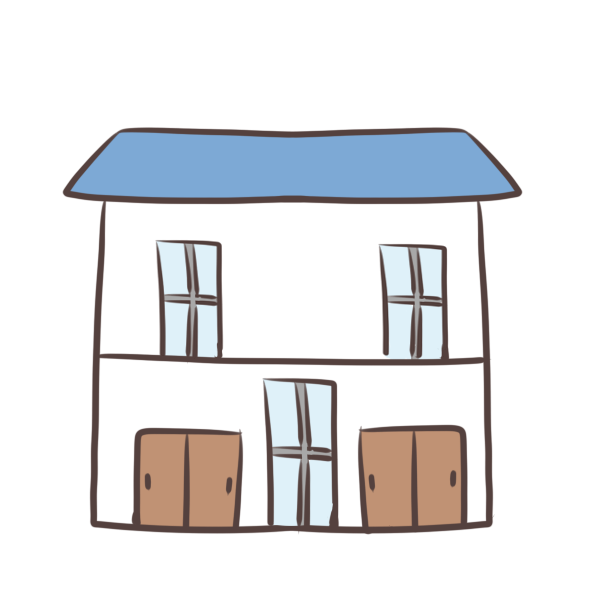 青い屋根の家のイラスト かわいいフリー素材が無料のイラストレイン