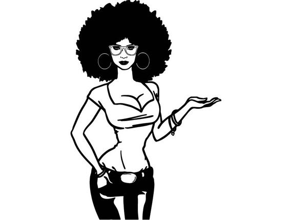 Download Black Girl With Afro Drawing | Free download on ClipArtMag