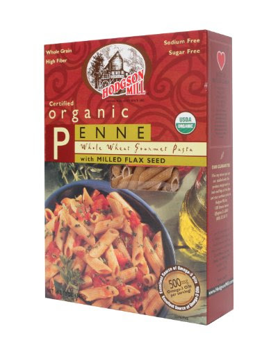 Hodgson Mill Organic Whole Wheat Penne with Milled Flaxseed, 12-Ounce Boxes (Pack of 8)