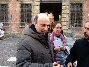 O advogado Lorenzo Bergami, que defende Pizzolato na Itália, após a audiência (Foto: Paolo Tomassone/Especial para o G1)