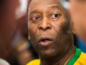 Sexta-feira (2) - Pelé participa da feira do agronegócio para divulgar campanha da CNA (Foto: Érico Andrade/G1)