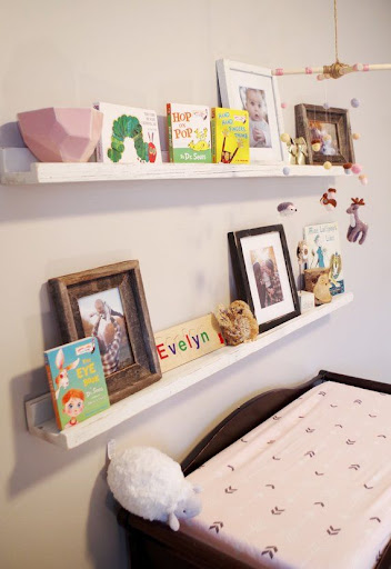Floating Bookshelves Nursery