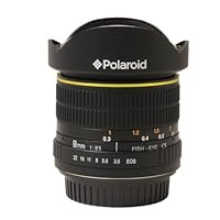 Polaroid Studio Series Ultra Wide Angle 8mm f/3.5 Circular Fisheye Lens For The Canon Digital EOS Rebel T4i, T3, T3i, T1i, T2i, XSI, XS, XTI, XT, 1D C, 6D, 60D, 60Da, 50D, 40D, 30D, 20D, 10D, 5D, 1D X, 1D, 5D Mark 2, 5D Mark 3, 7D Digital SLR Cameras