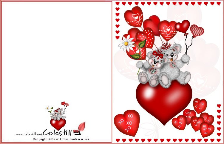 Cartes A Imprimer St Valentin Cartes De Voeux Imprimables De Celestill