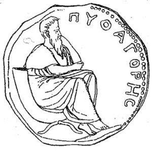 Pythagoras on a coin