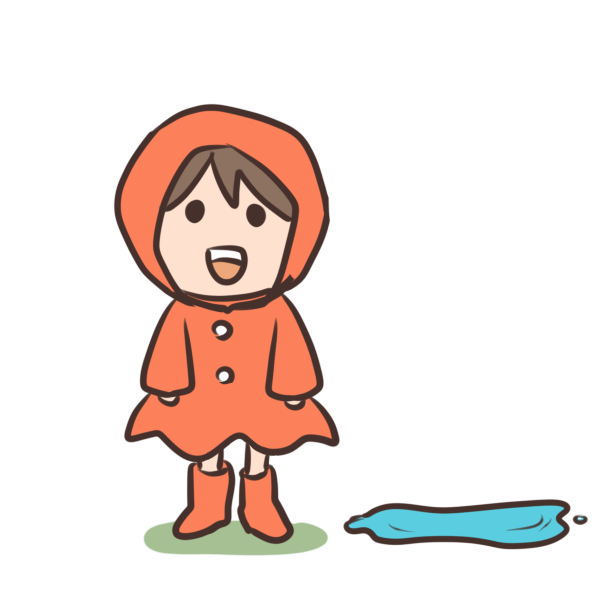 レインコートを着た女の子のイラスト かわいいフリー素材が無料のイラストレイン