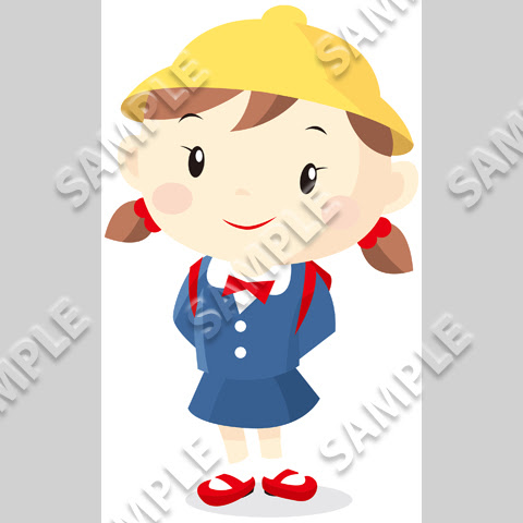 無料イラスト素材集 新一年生の女の子 人物 子供 ダウンロード