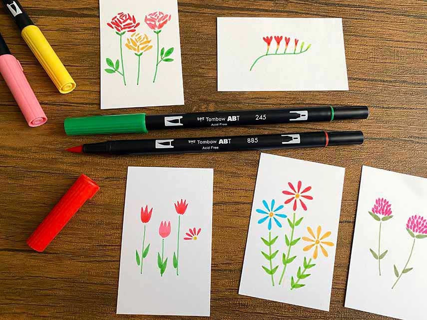カンタンお花イラストを描いてみよう Abtドロップアレンジで描くお花イラスト Tombow Fun Art Studio トンボ鉛筆