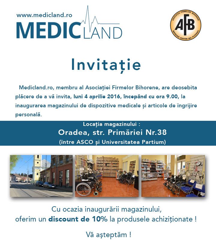 Invitatie Inaugurare Magazin Medicland