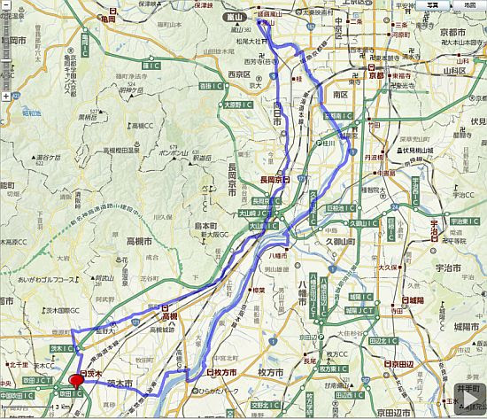 大阪 茨木からのお勧めサイクリングコース 茨木 西国街道 嵐山 桂川cr 淀川cr 高槻 茨木 75km 思いつくまま ろしの雑多ブログ