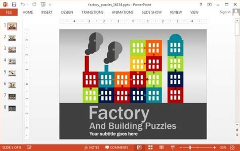 animated factory puzzle template  powerpoint