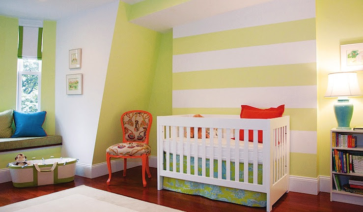 Suzie: Shelter Interior Design  Adorable gender neutral nursery design with yellow & white ...