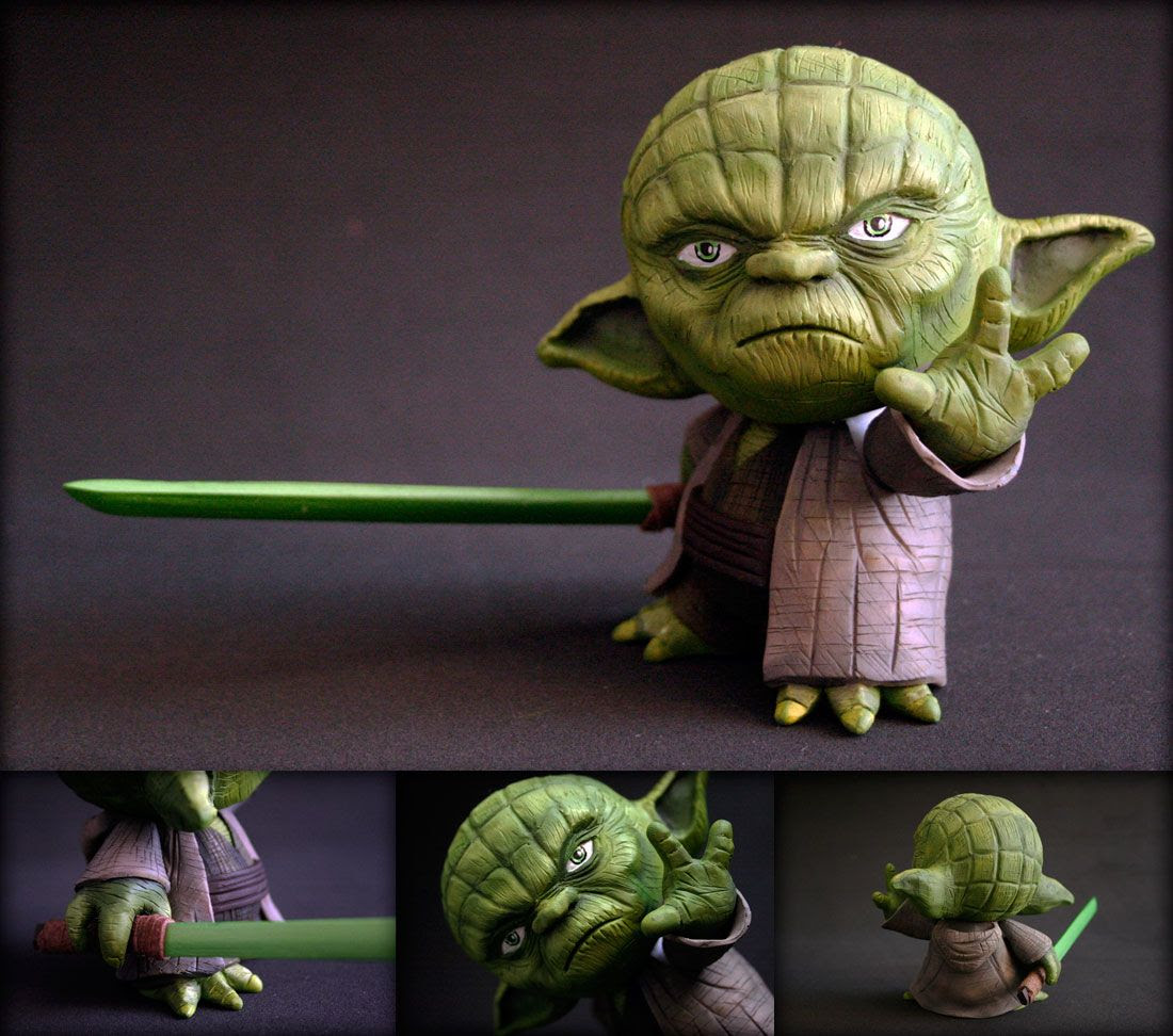 The force is strong with this one... custom "Yoda" Mini-Munny by Chakal666