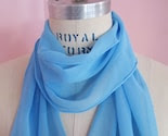 Cornflower Blue Silk Chiffon Scarf