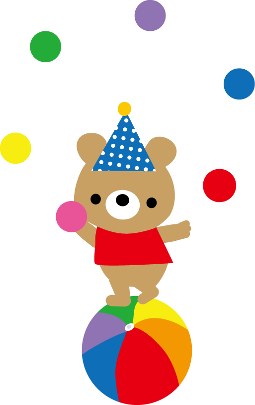 動物たちのサーカスのイラスト 無料イラスト素材