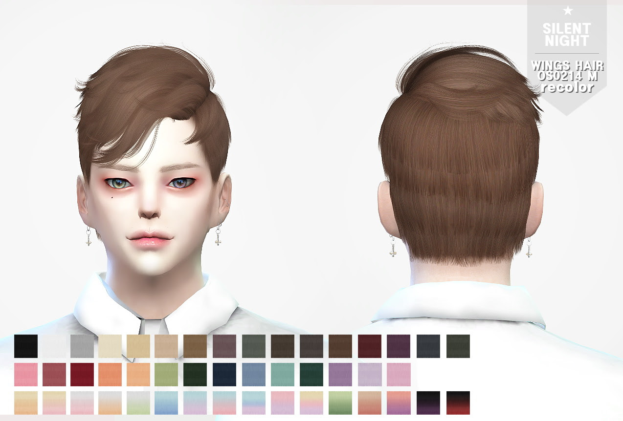  Sims  4  Hairs Silent Night WINGS HAIR  SIMS4 OS0214M hair  