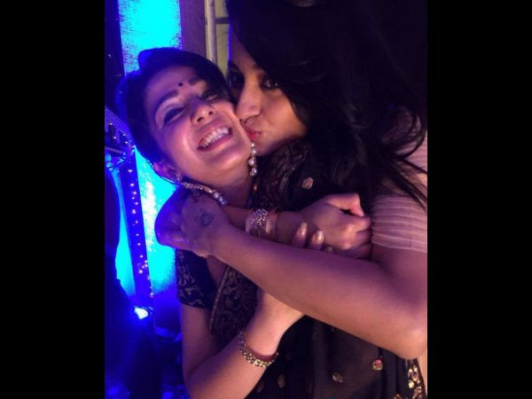 Chiranjeevi Birthday: Trisha kissed Charmi Chiranjeevi Birthday: Trisha kissed Charmi