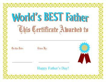 Father on Printable Father S Day Best Father Award Certificate