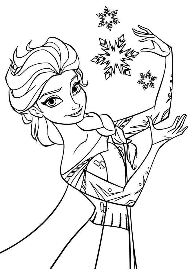 Coloriage Elsa la reine des neiges gratuit à imprimer