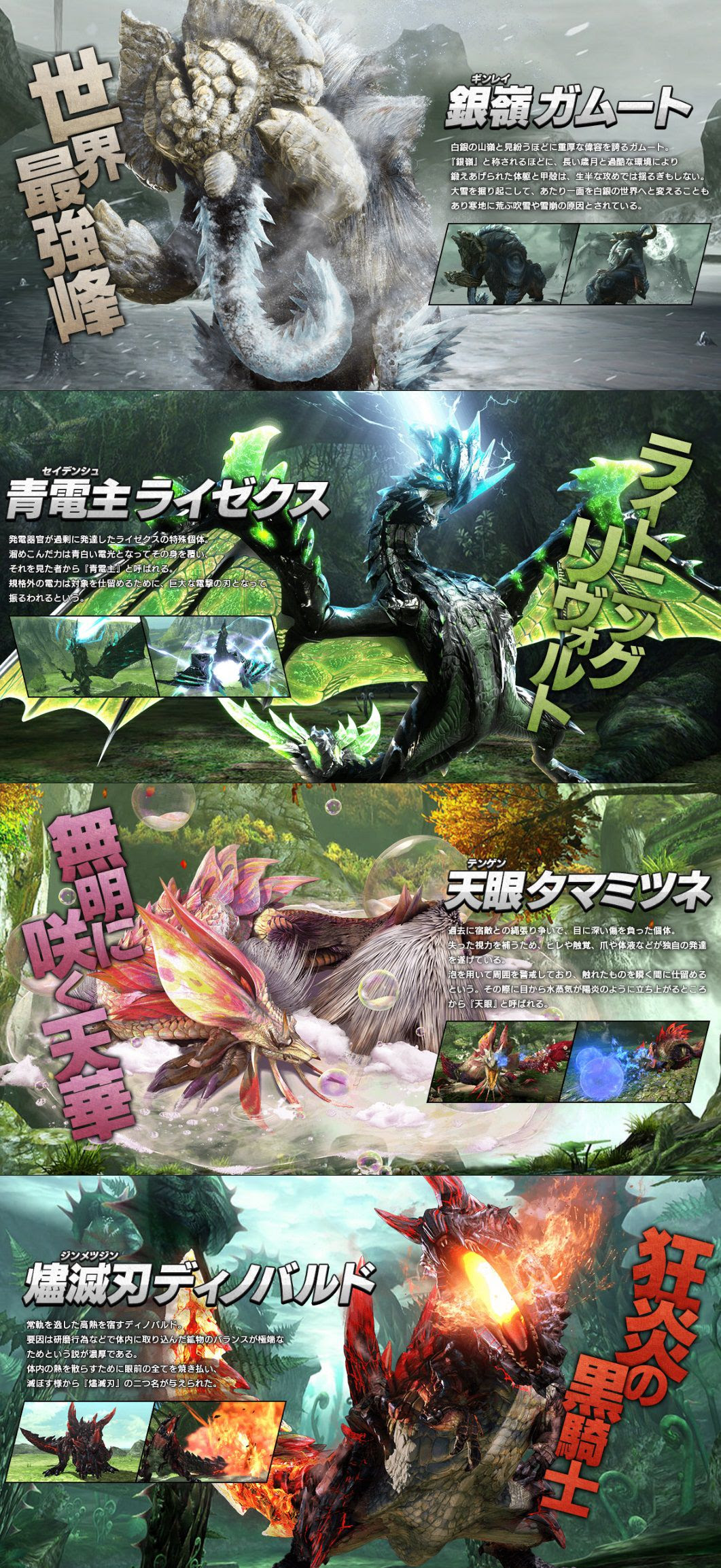 モンハンダブルクロス Mhxx で6大メインモンスター 銀嶺ガムート 青電主ライゼクス 天眼タマミツネ が新登場 コンシューマゲームファン