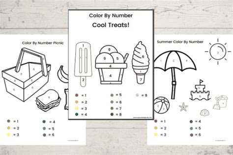  printable color by number preschool worksheets free