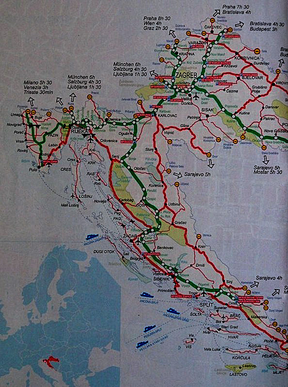 Hvar map - Croatia
