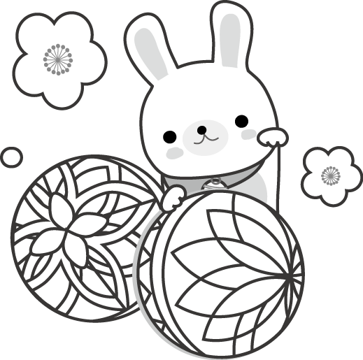 年賀状イラスト 手毬 コマ 無料イラスト