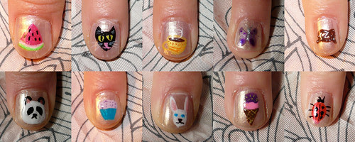 Colorful cute nails design collection idea 