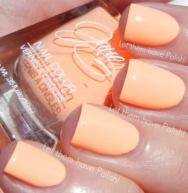 Peach Orange Color Nails