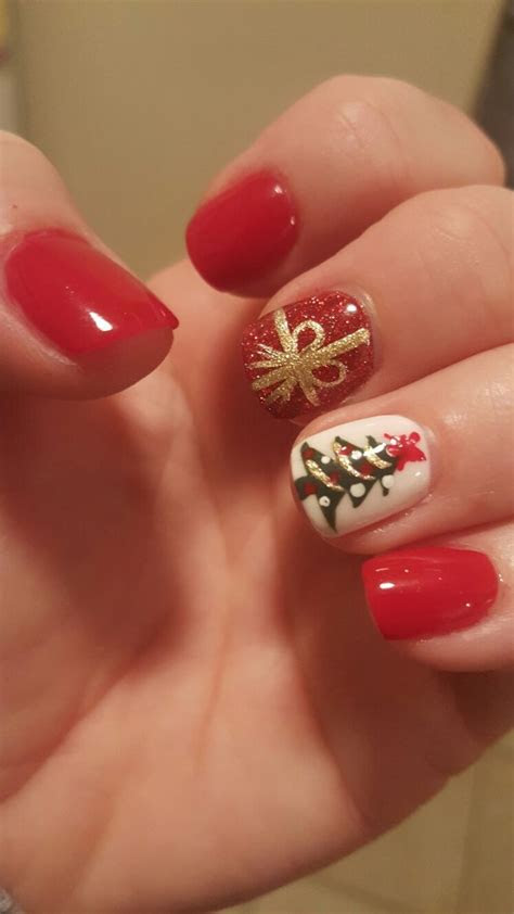 christmas nail design gift box  decorated tree sns