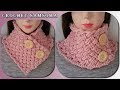 كروشيه سكارف بغرزة الباسكيت المائلة // كروشيه كوفية بأزرار // crochet scarf