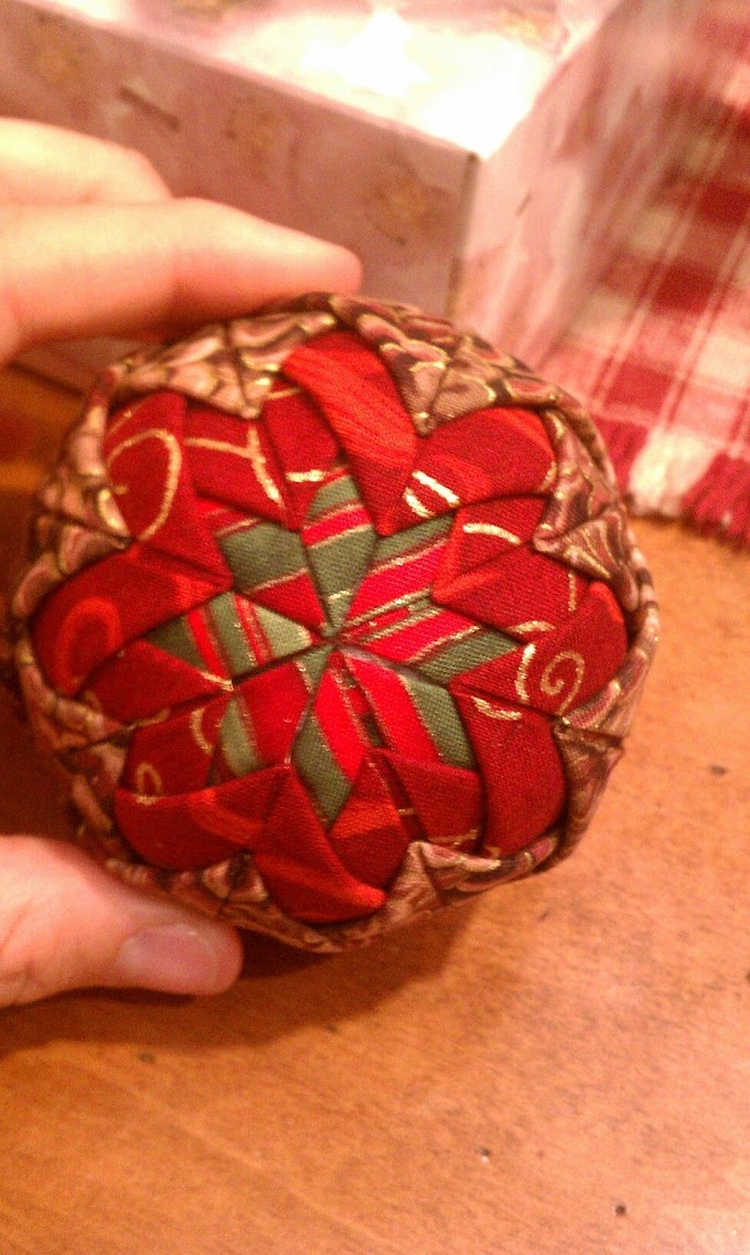 Christmas Ornaments Made With Fabric And Styrofoam Balls