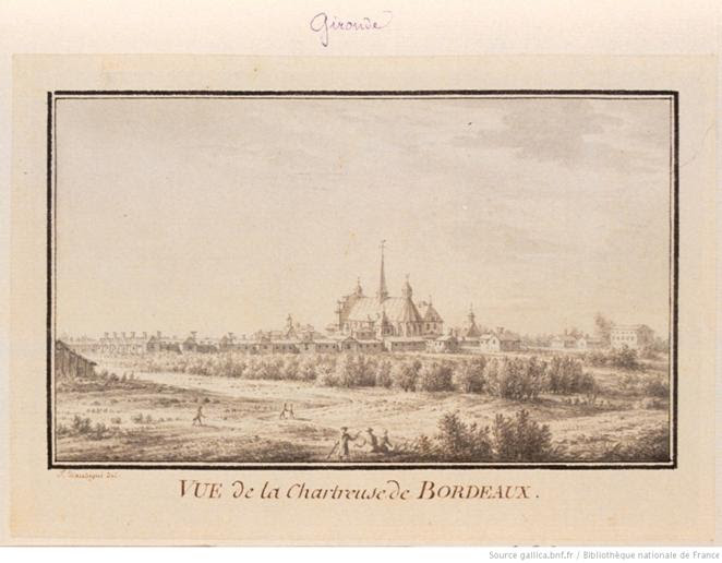 Vue de la Chartreuse de Bordeaux : [dessin] / J. Daubigni del.