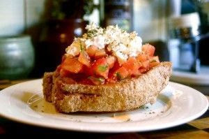 Dakos (or "Greek bruschetta"): A traditional meze (light meal) of the island of Crete.